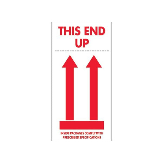 4 x 8'' - ''This End Up'', Style 2 Labels, 500PK