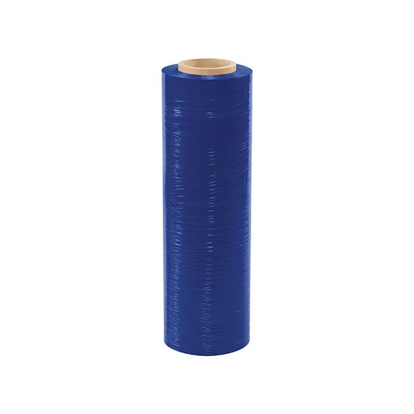 18'' x 80 Gauge x 1500' Blue Cast Hand Stretch Film, 4PK