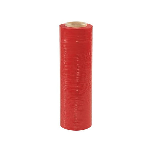 18'' x 80 Gauge x 1500' Red Cast Hand Stretch Film, 4PK