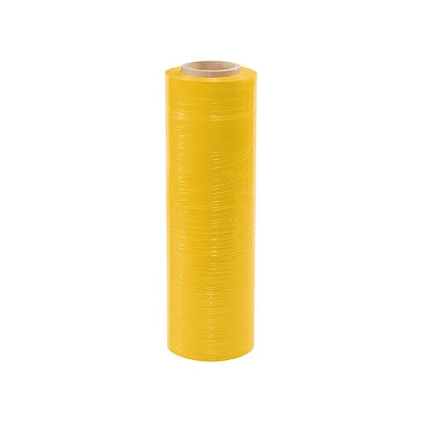 18'' x 80 Gauge x 1500' Yellow Cast Hand Stretch Film, 4PK