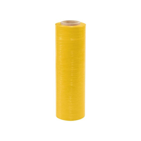 18'' x 80 Gauge x 1500' Yellow Cast Hand Stretch Film, 4PK