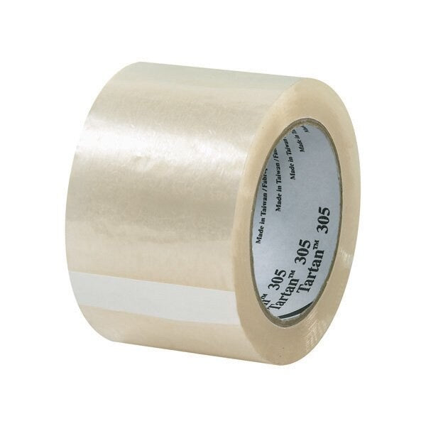 3'' x 110 yds. Clear 3M 305 Carton Sealing Tape, 6PK