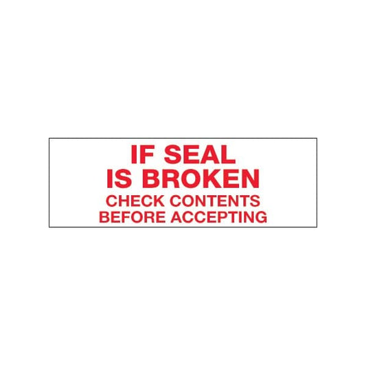 2'' x 55 yds. - ''If Seal Is Broken...'' Tape Logic Pre-Printed Carton Sealing Tape, 18PK