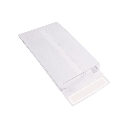 10 x 13 x 2'' White Expandable Tyvek Envelopes, End Opening, 100PK