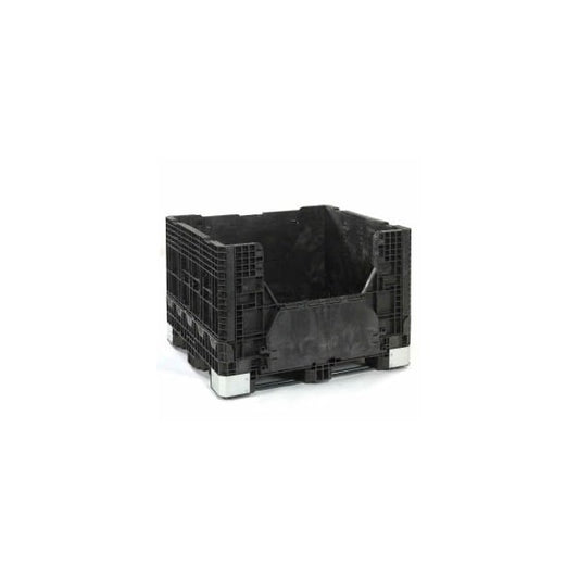 Buckhorn BH4840342010000 Folding Bulk Shipping Container - 48"L x 40"W x 34"H, 2500 Lb. Cap. Black