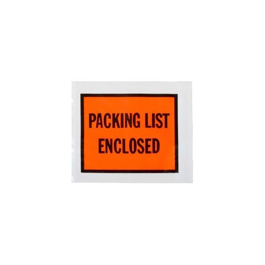 Full Face Envelopes, "Packing List Enclosed" Print, 4-1/2"L x 5-1/2"W, Orange, 1000/Packs