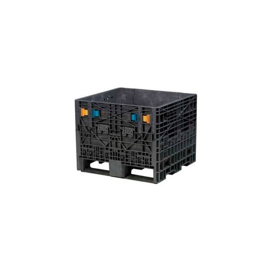 Buckhorn BN3230252010000 Folding Bulk Shipping Container - 32"L x 30"W x 25"H, 1800 Lb. Cap. Black