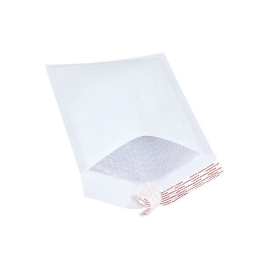 Self Seal Bubble Mailers, #1, 7-1/4"W x 12"L, White, 100/Pack