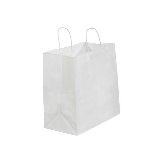 Paper Shopping Bags 13W x 7D x 13H White 250/Pack