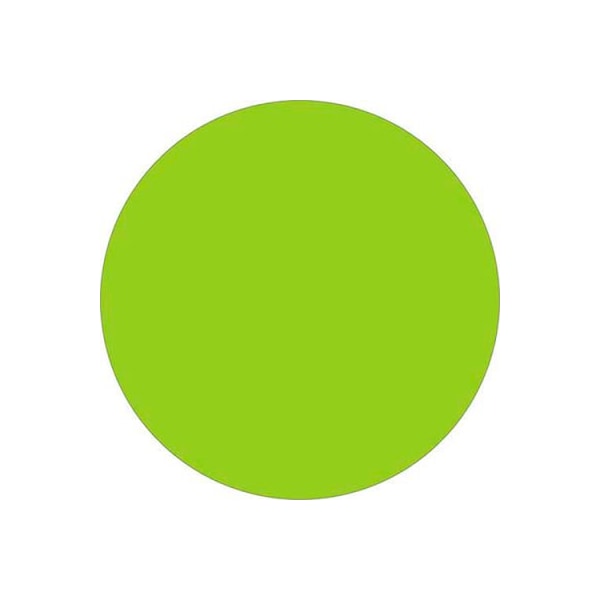 1" Dia. Round Removable Labels, Fluorescent Green, Roll of 500