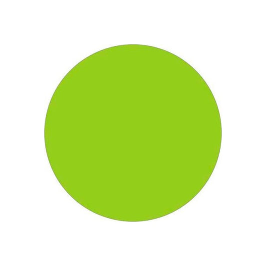 1" Dia. Round Removable Labels, Fluorescent Green, Roll of 500