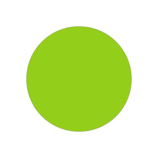 2" Dia. Round Removable Labels, Fluorescent Green, Roll of 500