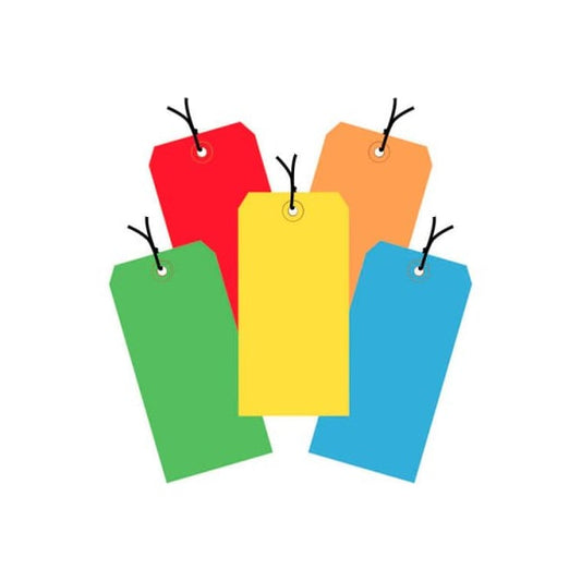 Shipping Tag Pre Strung #6 6-1/4L x 3-1/8W Assorted Colors 1000/Pk