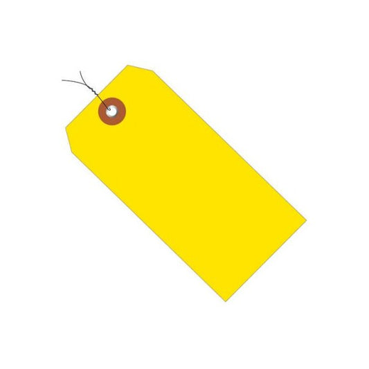 Plastic Shipping Tag Pre Wired#5 4-3/4L x 2-3/8W Yellow 100/Pack
