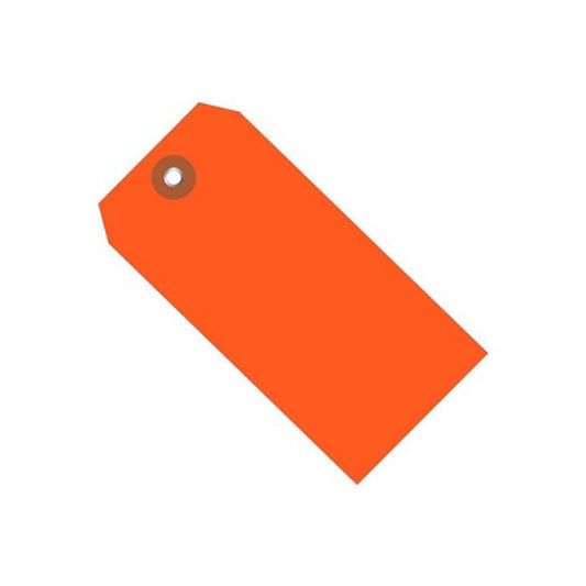 Plastic Shipping Tag #5 4-3/4L x 2-3/8W Orange 100/Pack