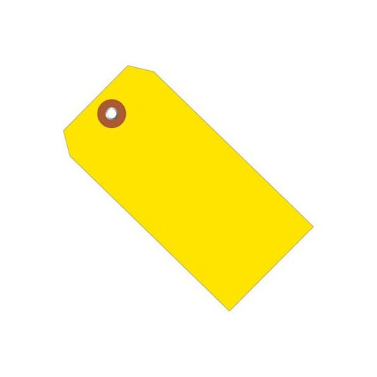 Plastic Shipping Tags, #8, 6-1/4"L x 3-1/8"W, Yellow, 100/Pack