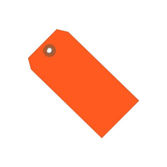 Plastic Shipping Tags, #8, 6-1/4"L x 3-1/8"W, Orange, 100/Pack