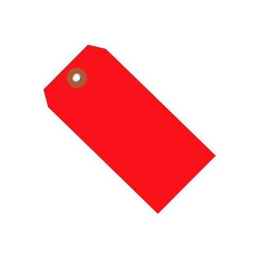 Plastic Shipping Tags, #8, 6-1/4"L x 3-1/8"W, Red, 100/Pack