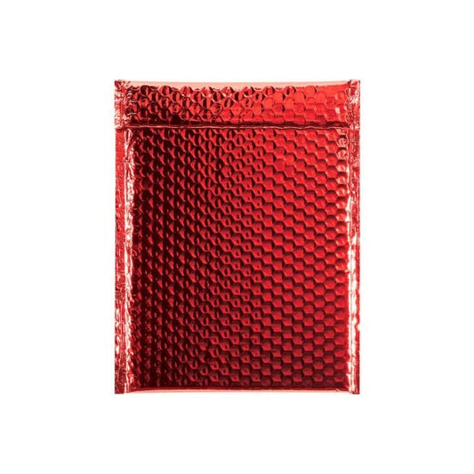 Glamour Bubble Mailers, 9"W x 11-1/2"L, Red, 100/Pack