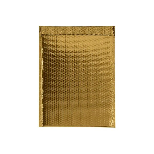 Glamour Bubble Mailers, 13"W x 17-1/2"L, Gold, 100/Pack