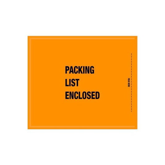 Full Face Mil/Spec Envelopes, "Packing List Enclosed" Print, 10"L x 8-1/2"W, Orange, 1000/Pack
