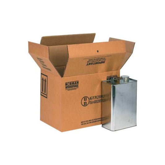 Haz Mat Boxes For Four 1 Gal. F Style Cans, 13-3/4"L x 9"W x 10-3/8"H, Kraft, 20/Pack