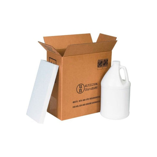Two 1 Gal. Plastic Jug Haz Mat Shipper Kit 12L x 6W x 12-3/4H