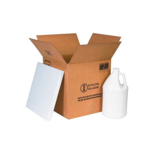 Four 1 Gal. Plastic Jug Haz Mat Shipper Kit, 12-1/4"L x 12-1/4"W x 12-3/4"H