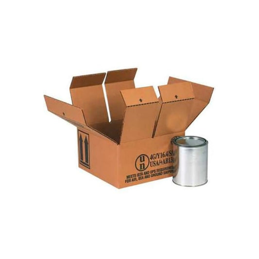 Haz Mat Boxes For Four 1 Qt. Paint Cans, 9-7/16"L x 9-7/16"W x 5"H, Kraft, 25/Pack
