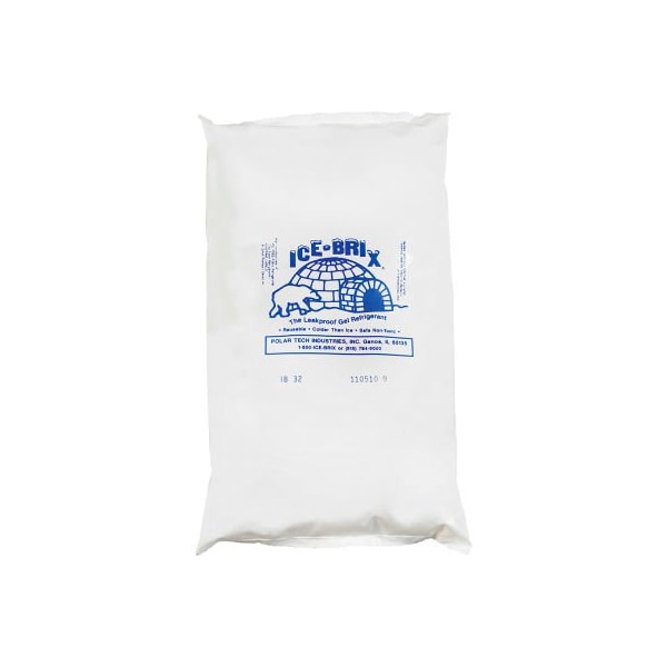 Ice-Brix„? Cold Packs, 32 Oz., 10"L x 6"W x 1-1/2"H, White/Blue, 18/Pack