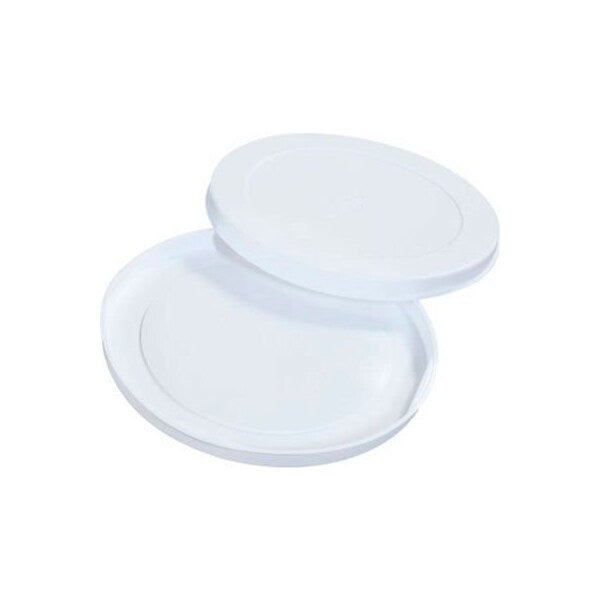 Plastic End Caps, 10" Dia., White, 100/Pack