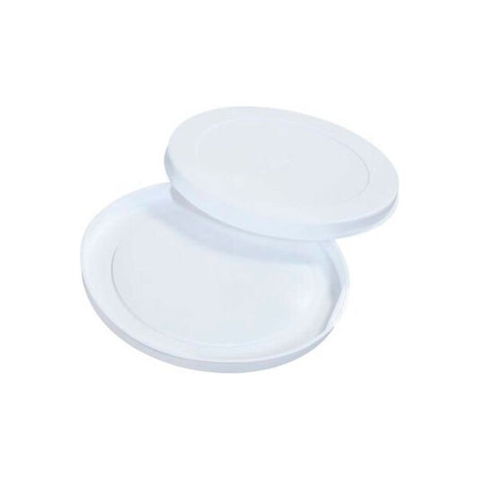 Plastic End Caps, 10" Dia., White, 100/Pack