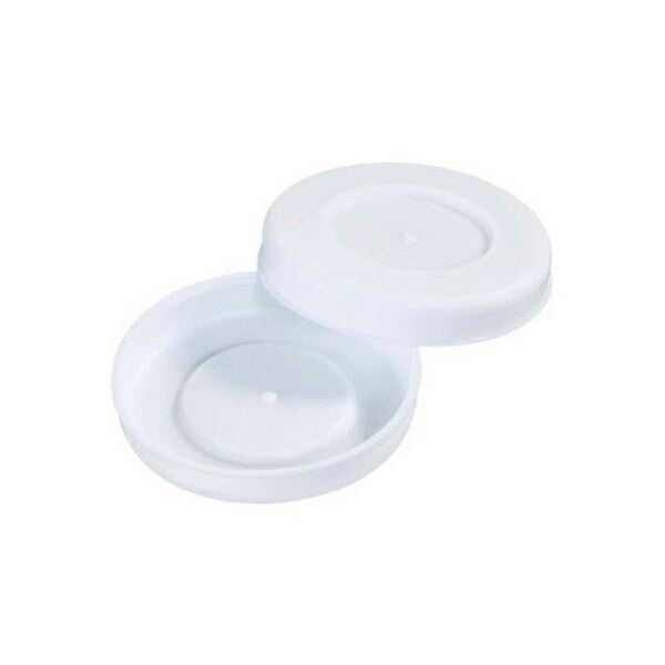Plastic End Caps, 2-1/2" Dia., White, 100/Pack