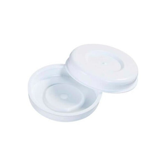 Plastic End Caps, 2" Dia., White, 100/Pack