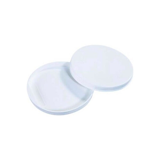 Plastic End Caps, 5" Dia., White, 100/Pack