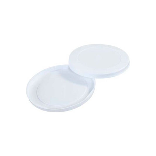 Plastic End Caps, 8" Dia., White, 100/Pack