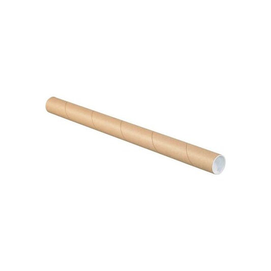 Mailing Tubes With Caps, 1-1/2" Dia. x 16"L, 0.06" Thick, Kraft, 50/Pack
