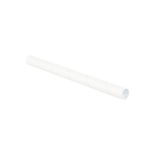 Mailing Tubes With Caps, 1-1/2" Dia. x 30"L, 0.06" Thick, White, 50/Pack