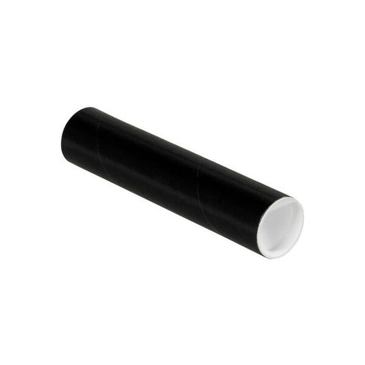 Colored Mailing Tubes With Caps, 2" Dia. x 9"L, 0.06" Thick, Black, 50/Pack