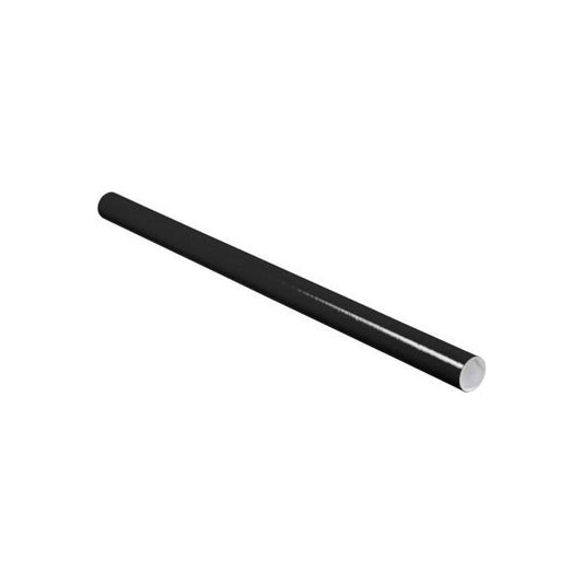 Colored Mailing Tubes With Caps, 2" Dia. x 36"L, 0.06" Thick, Black, 50/Pack