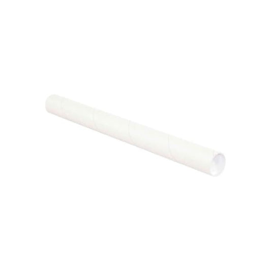 Mailing Tubes With Caps, 2-1/2" Dia. x 24"L, 0.07" Thick, White, 34/Pack