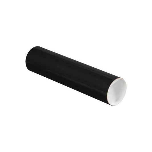 Colored Mailing Tubes With Caps, 3" Dia. x 12"L, 0.07" Thick, Black, 24/Pack
