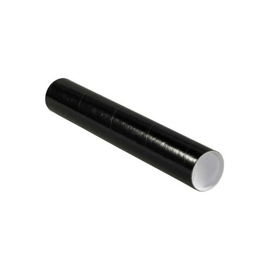 Colored Mailing Tubes With Caps, 3" Dia. x 18"L, 0.07" Thick, Black, 24/Pack