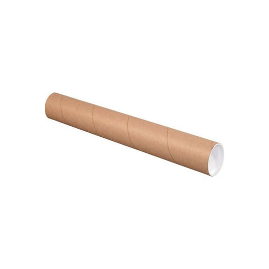 Mailing Tubes With Caps, 3" Dia. x 30"L, 0.07" Thick, Kraft, 24/Pack