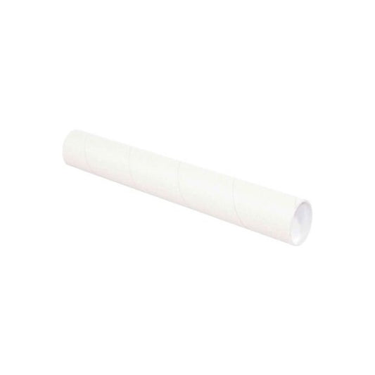 Mailing Tubes With Caps, 3" Dia. x 30"L, 0.07" Thick, White, 24/Pack