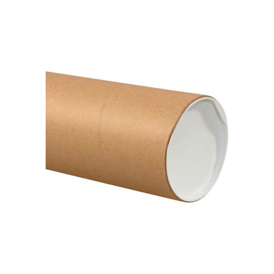 Jumbo Mailing Tubes With Caps, 6" Dia. x 24"L, 0.125" Thick, Kraft, 10/Pack