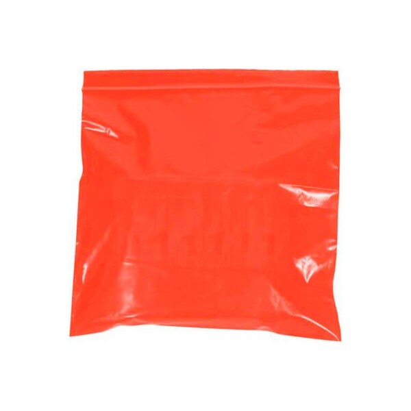 Reclosable Poly Bags, 8"W x 10"L, 2 Mil, Red, 1000/Pack