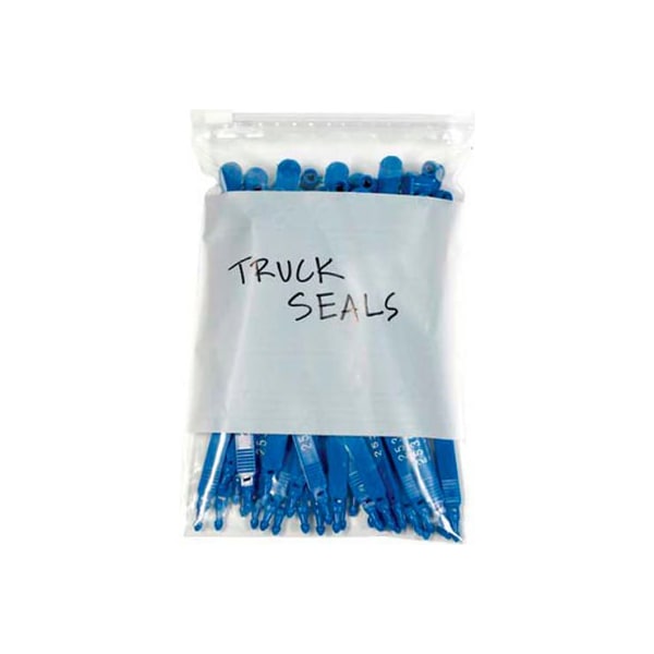 Slide Seal Reclosable Poly Bag W/White Block 4W x 6L 3 Mil Clear 100/Pk
