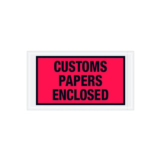 Full Face Envelopes, "Custom Papers Enclosed" Print, 10"L x 5-1/2"W, Red, 1000/Pack