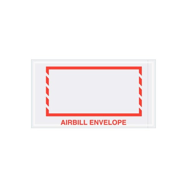 Panel Face Envelopes, "Airbill Envelope" Print, 10"L x 5-1/2"W, Red, 1000/Pack
